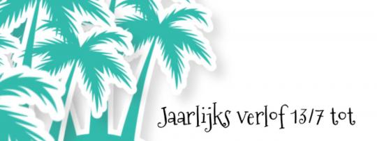 Jaarlijks verlof 2020, 13/7 tot 3/8